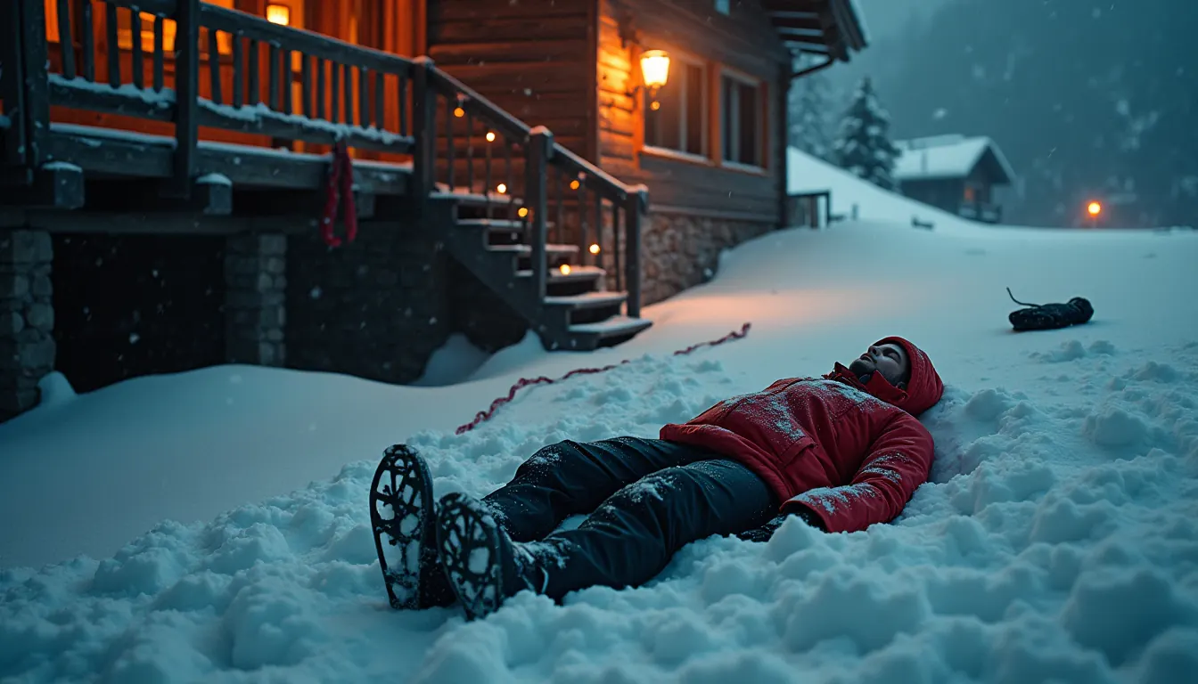 Scène de crime : Gabriel Vasseur, Pied de la terrasse · chalet Les Aiguilles, Courchevel